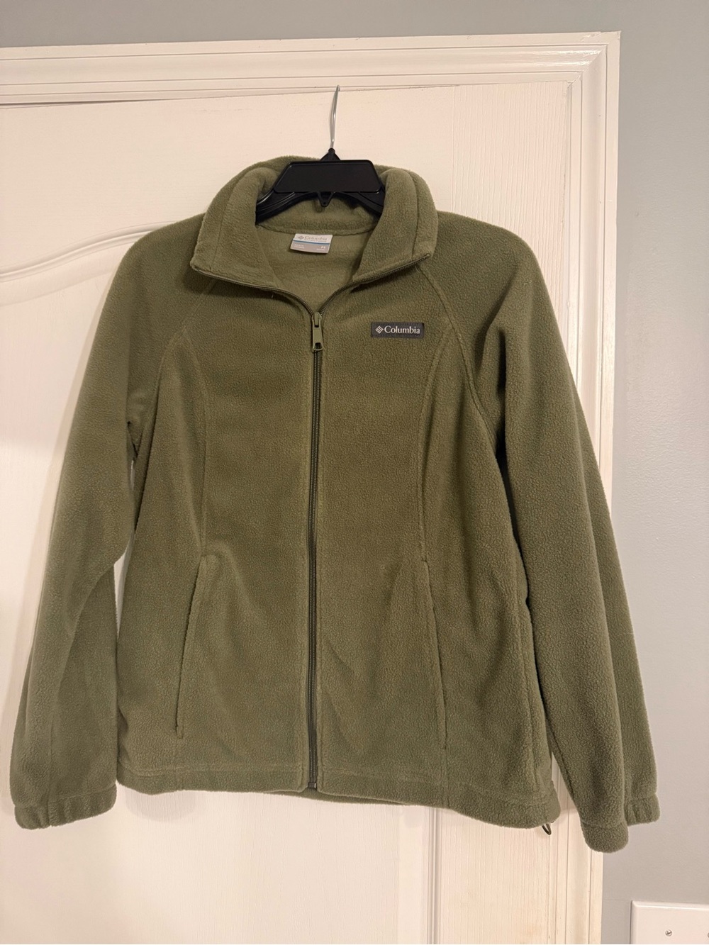 Columbia Women's Olive Green Full-Zip Teddy Fleece Jacket, Petite Small